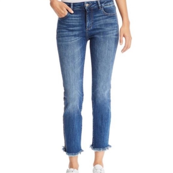 DL1961 Denim - DL1961 Mara Ankle High Rise Instasculpt Straight Distressed Jeans Size 14